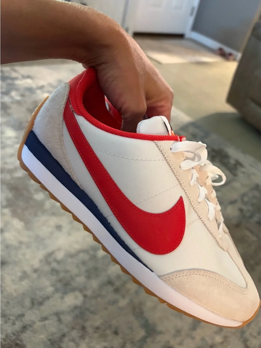 Nike Women's White & Red Low-Top Sneakers